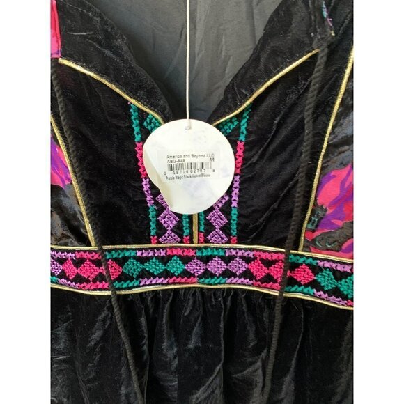 Beautiful NWT Purple Magic Black Velvet Blouse - Picture 3 of 7